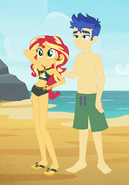 Sunset Shimmer and Flash Sentry