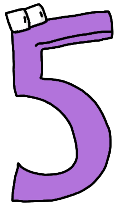 number 5 purple