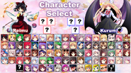 The character select screen, with all hidden and DLC characters unlocked (Nintendo Switch version, Character Pack 3 update)