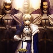 Artoria with Sir Lancelot (Right), Sir Gawain (Far Back), Sir Galahad (Left)