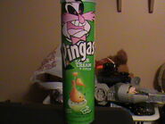 Pingas Sour Cream and Onion is a Exclusive Pringles Flavor made by Dr.Eggman and Pingas in there early days but since Pingas did evil things and was arrested Eggman is keeping the company alive and well.