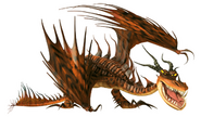 The Monsterous Nightmare is a Dragon native to Berk and The island, these dragons if they are threatend they set themselves on fire, they hunt sheep,cows and smaller dragons.