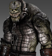 Killer Croc is a Villian of Batman and He was captured by Jim Raynor on the island when he fled there. He Was Genetically-modified with Metriorynchus and Deinosuchus DNA to Be a Powerful Madman and Killer.