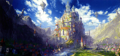 Anime castle scenery