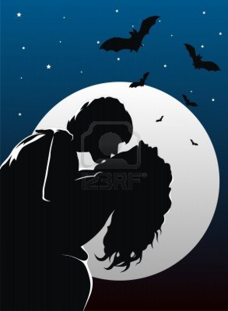vampire couple silhouette