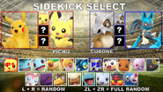 The Sidekick select screen