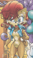 Sally Acorn, a mobian and a former Love interest of sonic, appeared on the island.