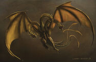 King Ghidorah is the true leader of the dragons unable to be beaten by Nightfurys because the plasma is ineffective against it. King Ghidorah is from a different planet and serves as a Powerful Predator. It reaches 357 Ft. High and has a wing span of 120 Ft. And it has two tails instead of three, this one is a young one when they reach adulthood they lose this third tail.