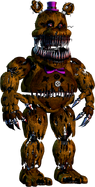Nightmare Fredbear is a Extremely Dangerous Version of Fredbear. He has teeth that can Rip off a Frontal Lobe with a single bite.