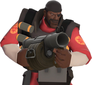 Demoman is a Man who loves Explosives and Alcohol. He is the Father of Tsundere-Chan and is responsible for the death of Former Hero Spartan Locke. He loves his daughter trying to get her to help him in upcoming wars in the island to stop them but his daughter just leaves and says "Your a Baka Dad" and then he just sits and watches HighSchool DxD or any other show on tv. Demoman is Trying to help Soldier with Problems on the island.