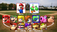 The Team Captain select screen