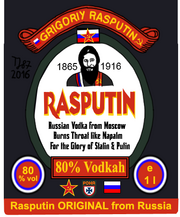 Rasputin vodka label