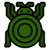 Round Bug Icon Dark Green