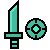 Sword and Shield Icon Teal