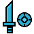 Sword and Shield Icon Sky Blue