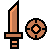 Sword and Shield Icon Orange