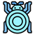 Round Bug Icon Light Blue