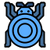 Round Bug Icon Blue