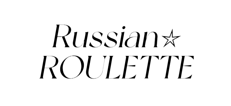 Typography Russian Roulette Game Concept Isolated On White