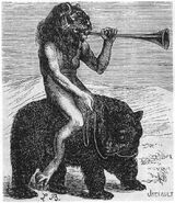 A imagem mais conhecida de Pruflas, da ilustração de Louis Le Breton para o Dicionário Infernal, corresponde à descrição de Purson no Ars Goetia