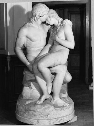 Adão e Eva, do Paraíso Perdido de Milton, de Edward Hodges Baily (1788-1867)