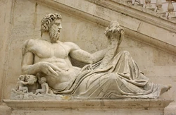 O deus-rio Tibre, com Rômulo e Remo (Palácio Senatorial de Roma, século XVI)