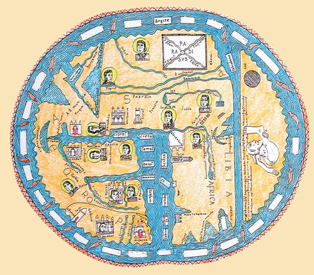 Mapa baseado em Beatus, início do século XIII
