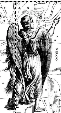 Constelação da Virgem na Uranografia de Johannes Hevelius (1690)