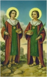 Cosme e Damião, em imagem católica popular