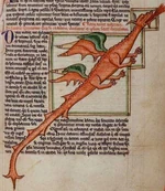 Dragão de 4 asas em bestiário inglês do século XIII