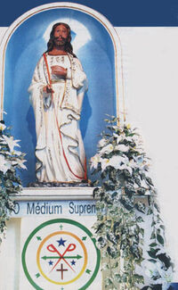 Jesus como Oxalá, em tenda de Umbanda