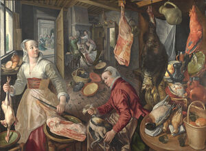 Os Quatro Elementos: Fogo, de Joachim Beuckelaer (1569)