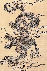 Dragão chinês, xilogravura do século XIX