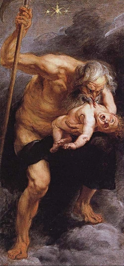 Cronos, pai de Zeus, devora um de seus filhos, Posídon, de Peter Paul Rubens (1636)