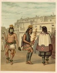A dança da Kachina em um pueblo zuñi, 1873