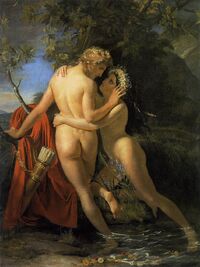 A Ninfa Salmácis e Hermafrodito, de François Joseph Navez (1829)