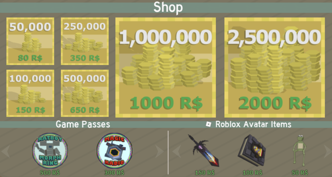 Robux Shop, Fantastic Frontier Roblox Wiki