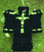 A player wearing the Black Spectral Vanguard Set