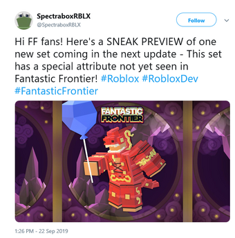 Update Logs Fantastic Frontier Roblox Wiki Fandom - going up into the hills roblox robloxdev tweet added by