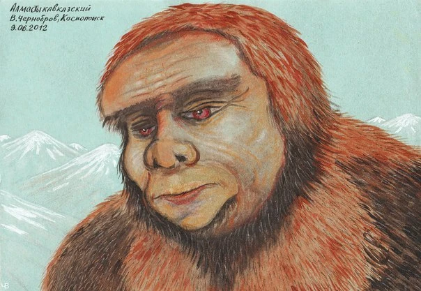 лесной человек. йети алмасты. снежный человек алмасты йети. йети в горах кавказа. йети снежный человек портрет.