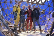 Human Torch with Deadpool, Wolverine and Shawn Levi.