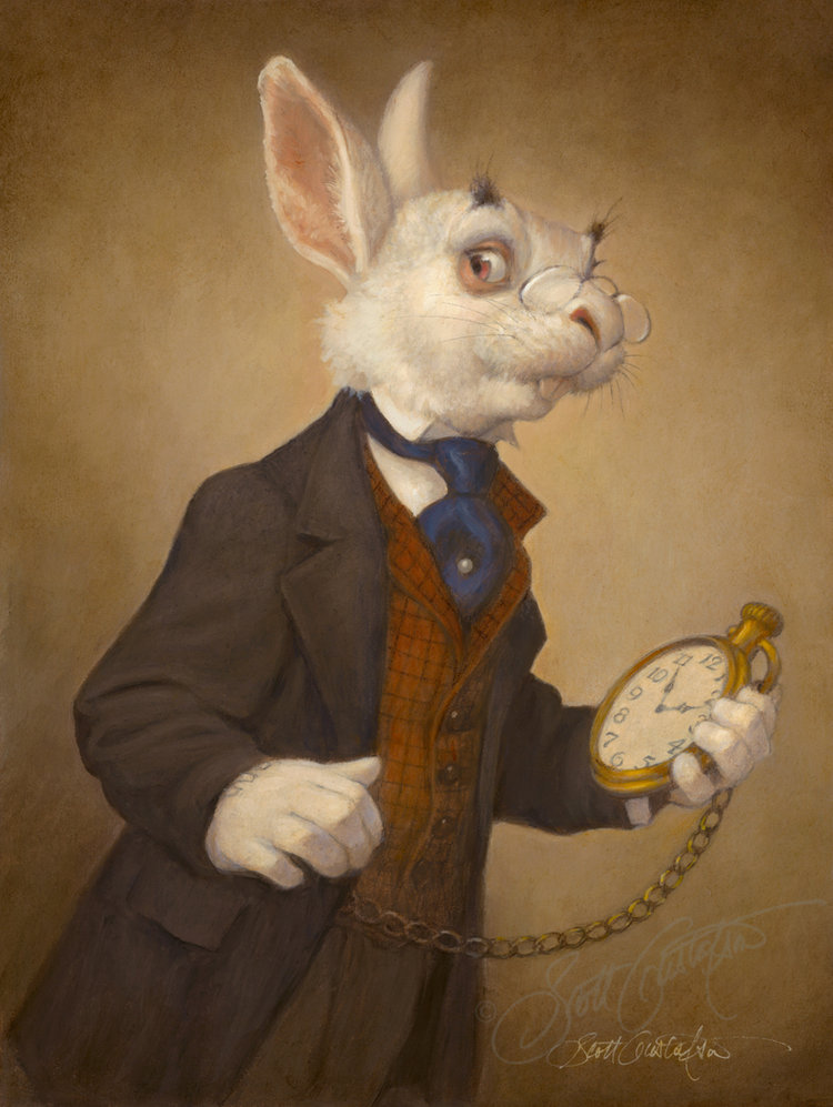 Alice In Wonderland White Rabbit Jumbo White Pocket Watch Clock Dont B