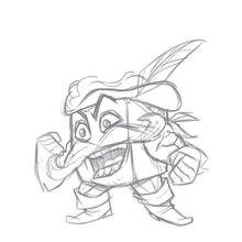 Development sketch by season artist Samir Barrett: "Can't forget those hailing from the Dairy Islands. Arguably the best characters in all of Comida