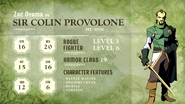 Colin Provolone's stats as of Episode 5: The Seventh Kingdom