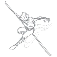 Development sketch by season artist Samir Barrett: "The Warrior Monk!"