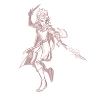 Development sketch by season artist Samir Barrett: "Ravening War sketches vs final. Post War Karna."