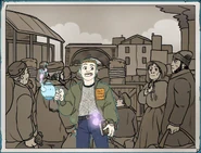 Pete's ancestors give him a ferry token.