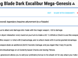 Thirsting Blade Dark Excalibur Mega-Genesis