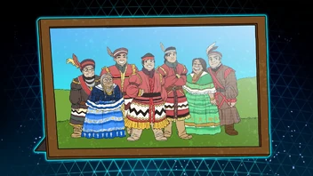 An framed picture of JJ's family donning traditional Seminole regalia that JJ keeps in his room at the .