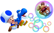 Blue Bay Yoshi blowing bubbles